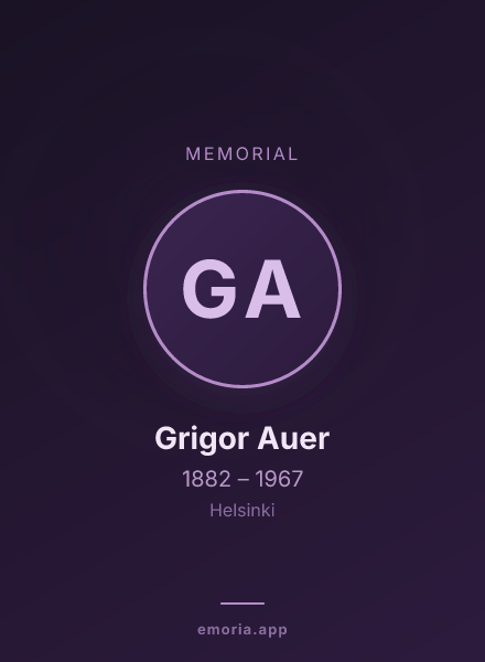 Memorial portrait of Grigor Auer