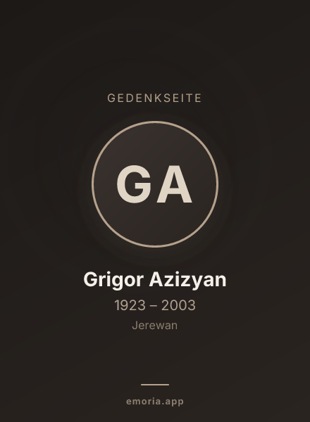 Gedenkportrait von Grigor Azizyan