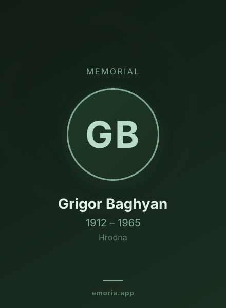 Memorial portrait of Grigor Baghyan