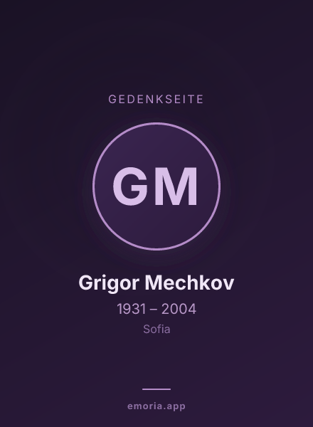 Gedenkportrait von Grigor Mechkov