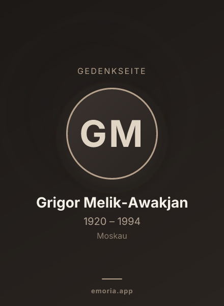 Gedenkportrait von Grigor Melik-Awakjan