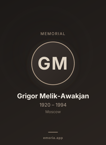 Memorial portrait of Grigor Melik-Awakjan