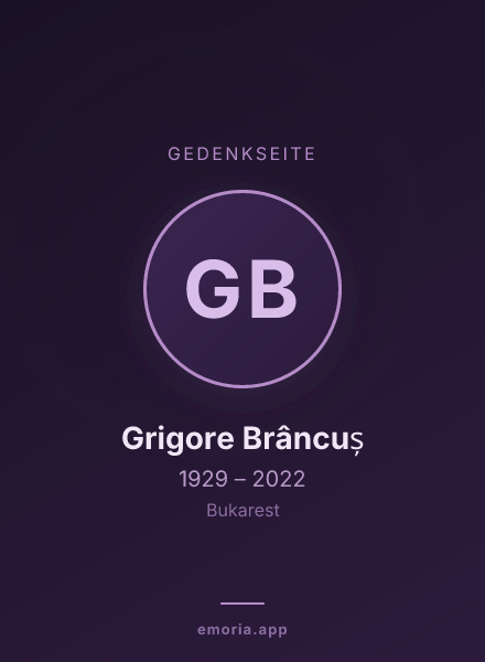Gedenkportrait von Grigore Brâncuș