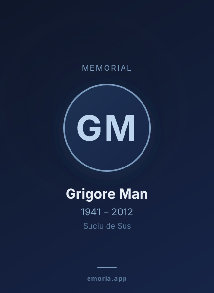Memorial portrait of Grigore Man