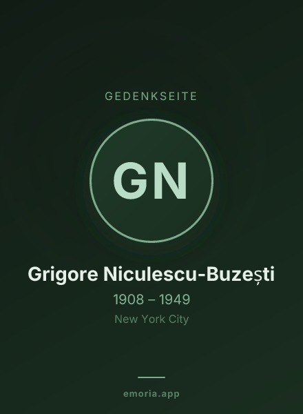 Gedenkportrait von Grigore Niculescu-Buzești