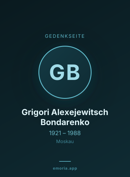 Gedenkportrait von Grigori Alexejewitsch Bondarenko