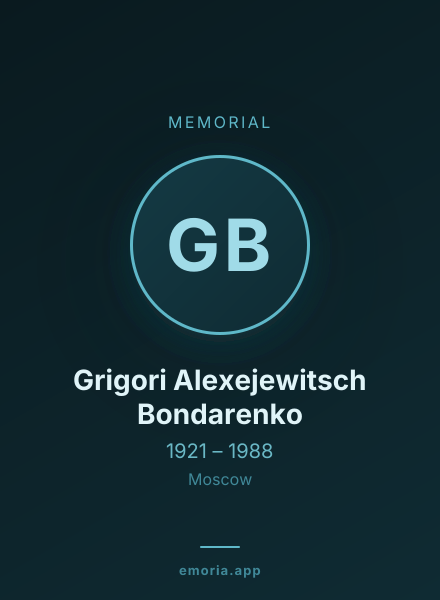 Memorial portrait of Grigori Alexejewitsch Bondarenko