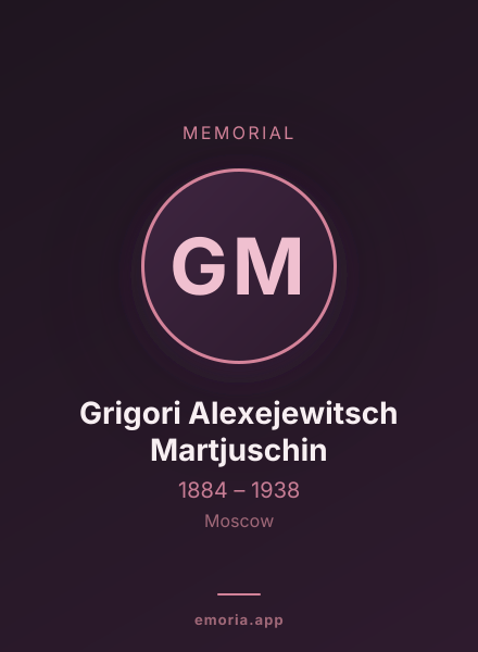 Memorial portrait of Grigori Alexejewitsch Martjuschin