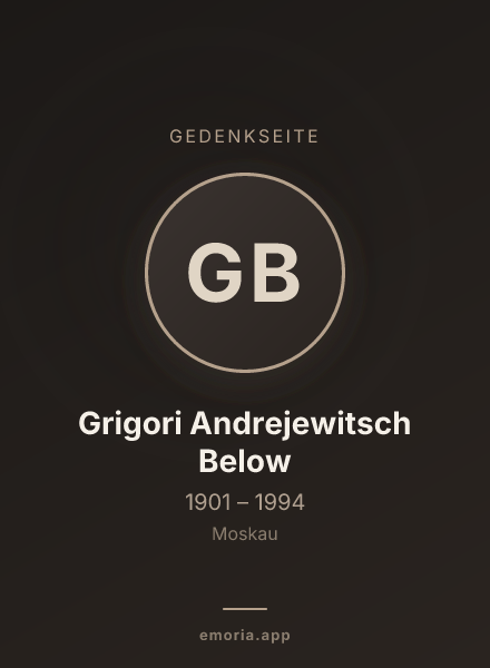 Gedenkportrait von Grigori Andrejewitsch Below
