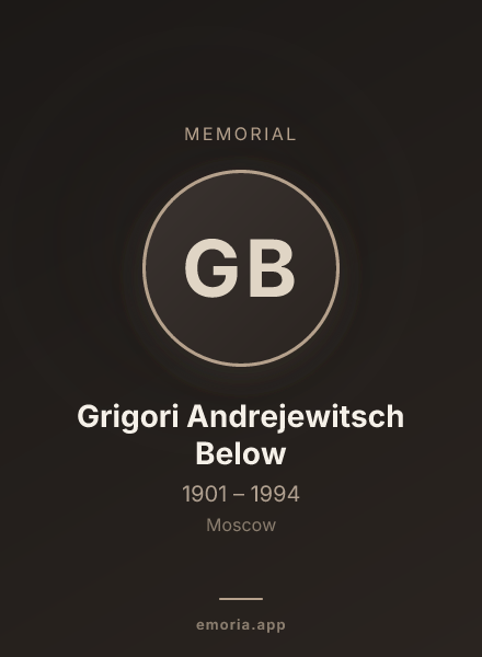 Memorial portrait of Grigori Andrejewitsch Below