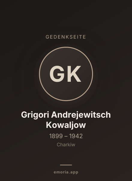 Gedenkportrait von Grigori Andrejewitsch Kowaljow