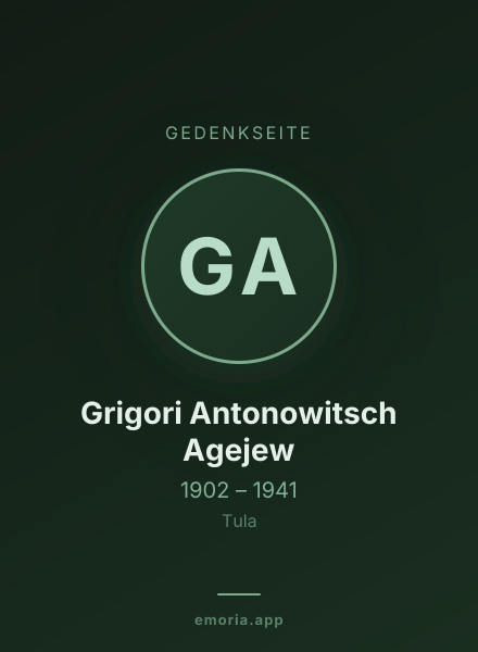 Gedenkportrait von Grigori Antonowitsch Agejew