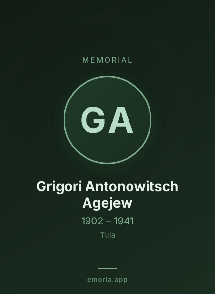 Memorial portrait of Grigori Antonowitsch Agejew