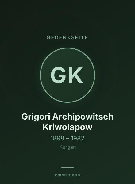 Gedenkportrait von Grigori Archipowitsch Kriwolapow