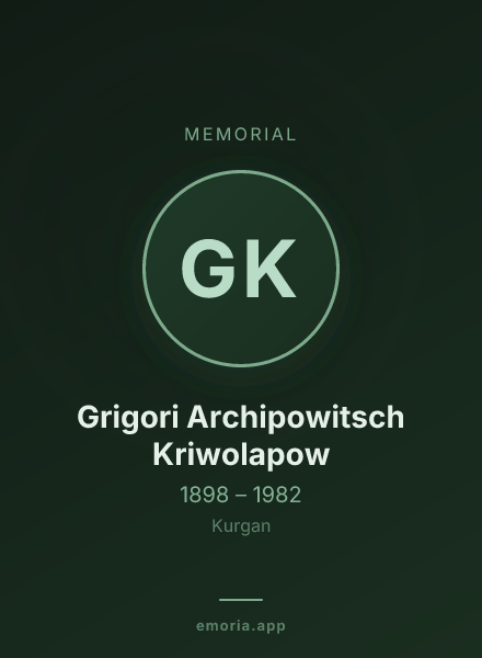 Memorial portrait of Grigori Archipowitsch Kriwolapow