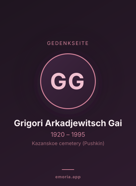Gedenkportrait von Grigori Arkadjewitsch Gai