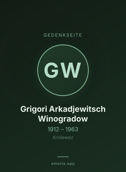 Gedenkportrait von Grigori Arkadjewitsch Winogradow