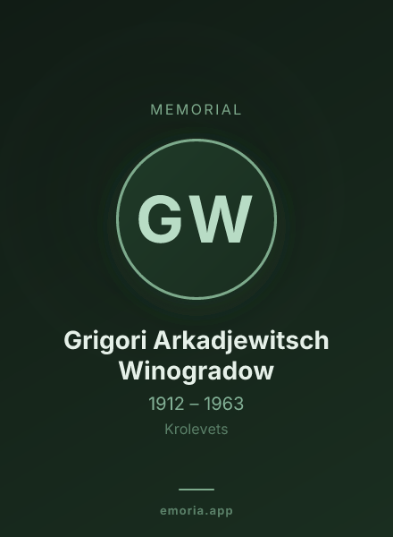 Memorial portrait of Grigori Arkadjewitsch Winogradow