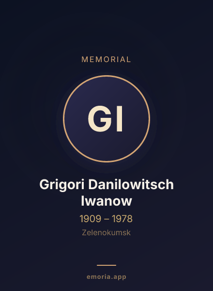 Memorial portrait of Grigori Danilowitsch Iwanow