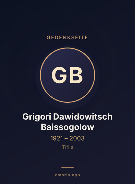 Gedenkportrait von Grigori Dawidowitsch Baissogolow