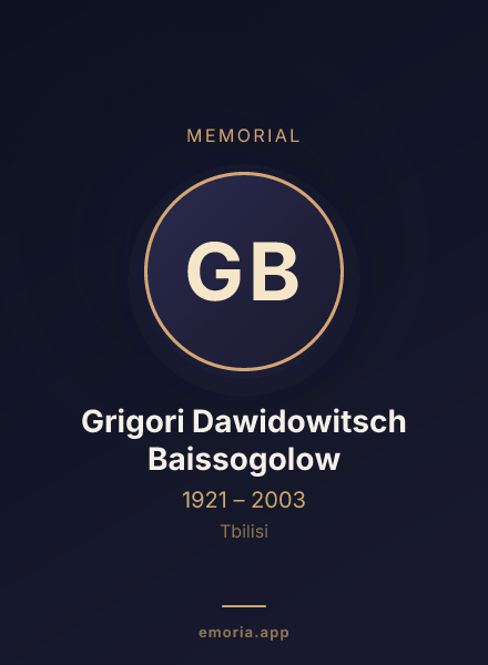 Memorial portrait of Grigori Dawidowitsch Baissogolow