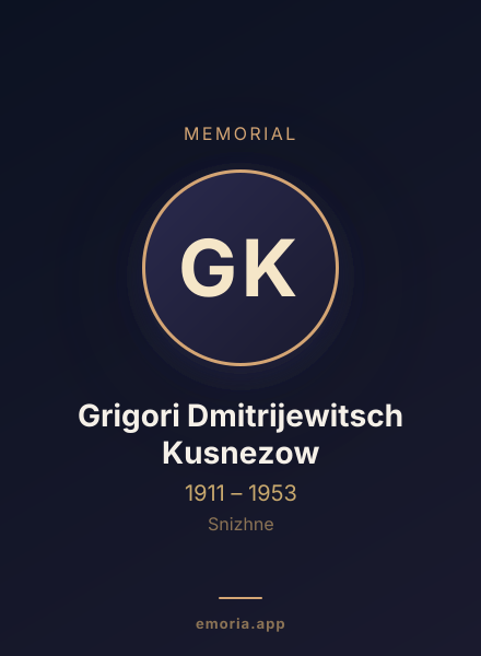 Memorial portrait of Grigori Dmitrijewitsch Kusnezow