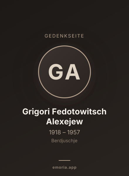 Gedenkportrait von Grigori Fedotowitsch Alexejew