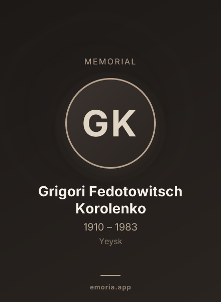Memorial portrait of Grigori Fedotowitsch Korolenko