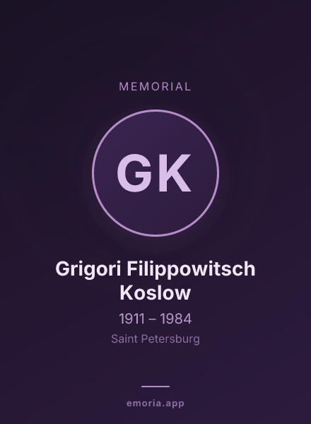 Memorial portrait of Grigori Filippowitsch Koslow