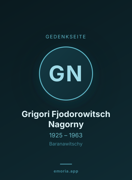 Gedenkportrait von Grigori Fjodorowitsch Nagorny