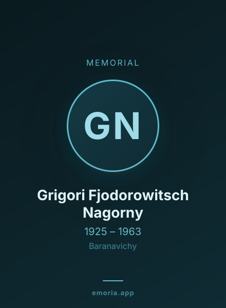 Memorial portrait of Grigori Fjodorowitsch Nagorny