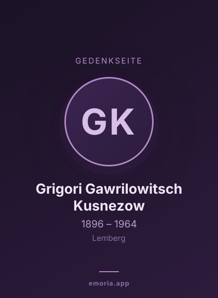 Gedenkportrait von Grigori Gawrilowitsch Kusnezow