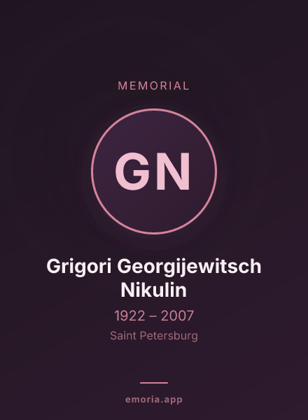 Memorial portrait of Grigori Georgijewitsch Nikulin