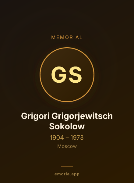 Memorial portrait of Grigori Grigorjewitsch Sokolow