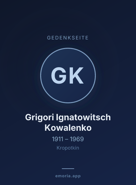 Gedenkportrait von Grigori Ignatowitsch Kowalenko