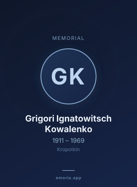 Memorial portrait of Grigori Ignatowitsch Kowalenko