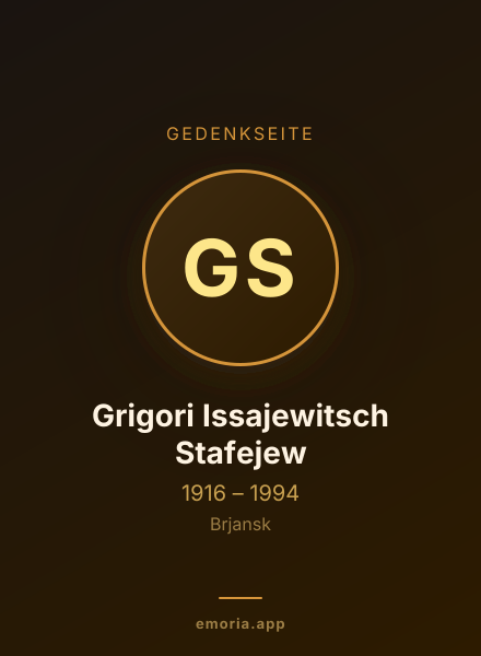 Gedenkportrait von Grigori Issajewitsch Stafejew