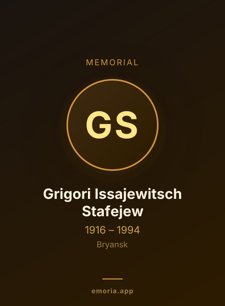 Memorial portrait of Grigori Issajewitsch Stafejew