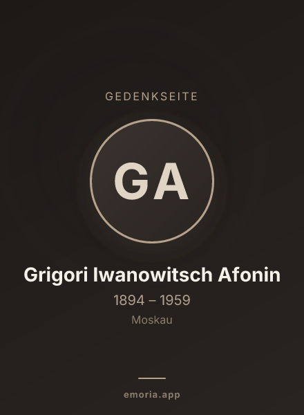 Gedenkportrait von Grigori Iwanowitsch Afonin