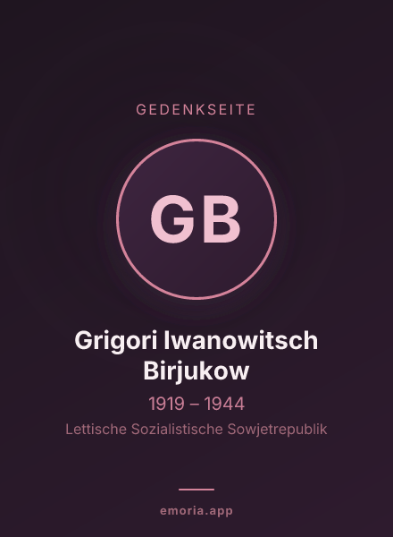Gedenkportrait von Grigori Iwanowitsch Birjukow