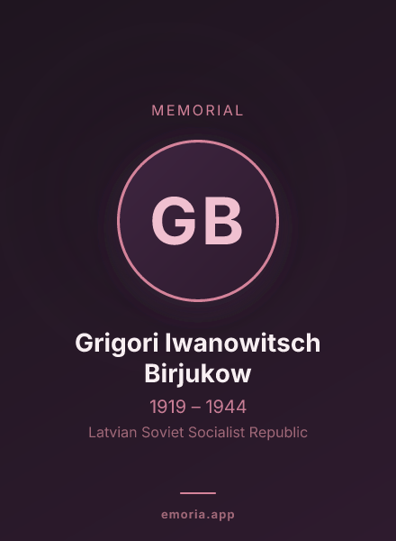 Memorial portrait of Grigori Iwanowitsch Birjukow