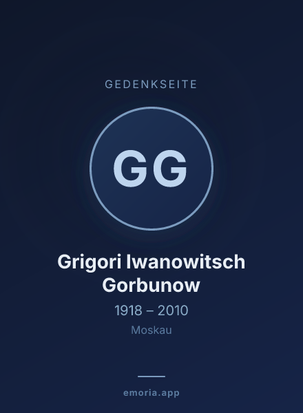 Gedenkportrait von Grigori Iwanowitsch Gorbunow