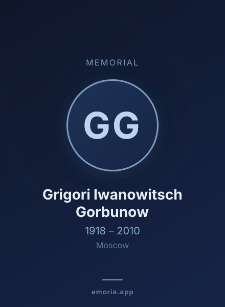 Memorial portrait of Grigori Iwanowitsch Gorbunow