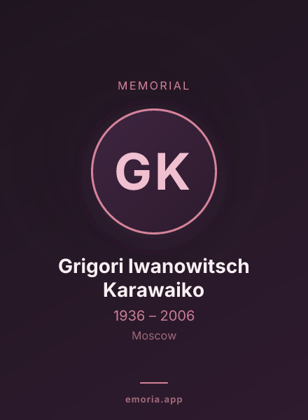 Memorial portrait of Grigori Iwanowitsch Karawaiko