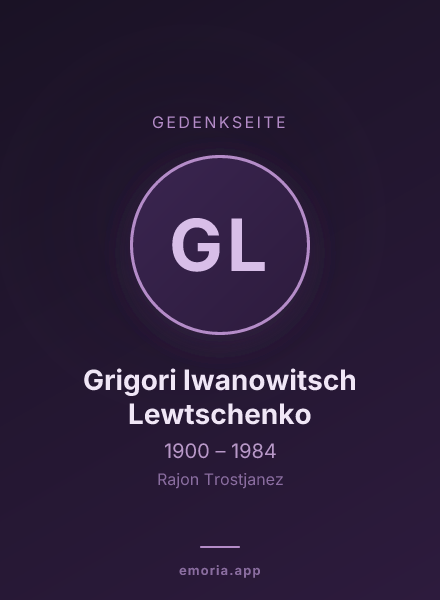 Gedenkportrait von Grigori Iwanowitsch Lewtschenko