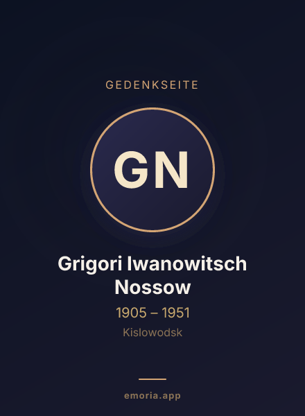 Gedenkportrait von Grigori Iwanowitsch Nossow