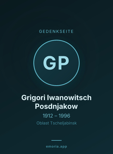 Gedenkportrait von Grigori Iwanowitsch Posdnjakow