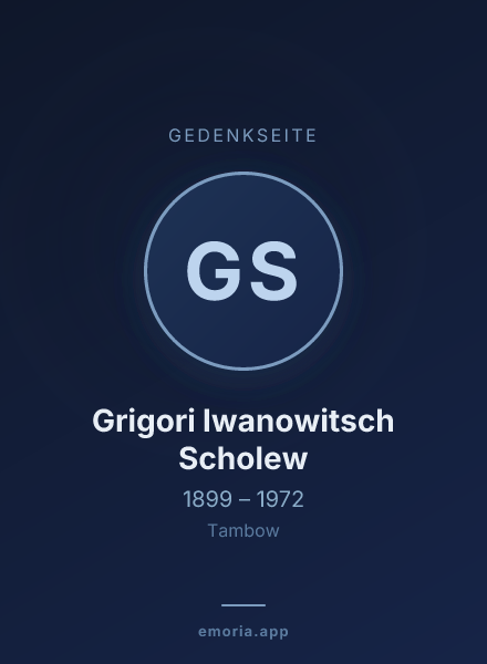 Gedenkportrait von Grigori Iwanowitsch Scholew