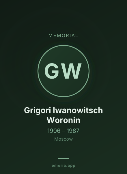 Memorial portrait of Grigori Iwanowitsch Woronin