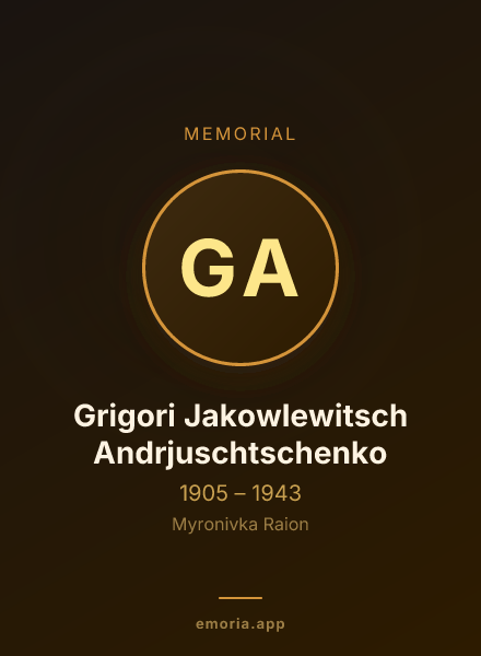 Memorial portrait of Grigori Jakowlewitsch Andrjuschtschenko